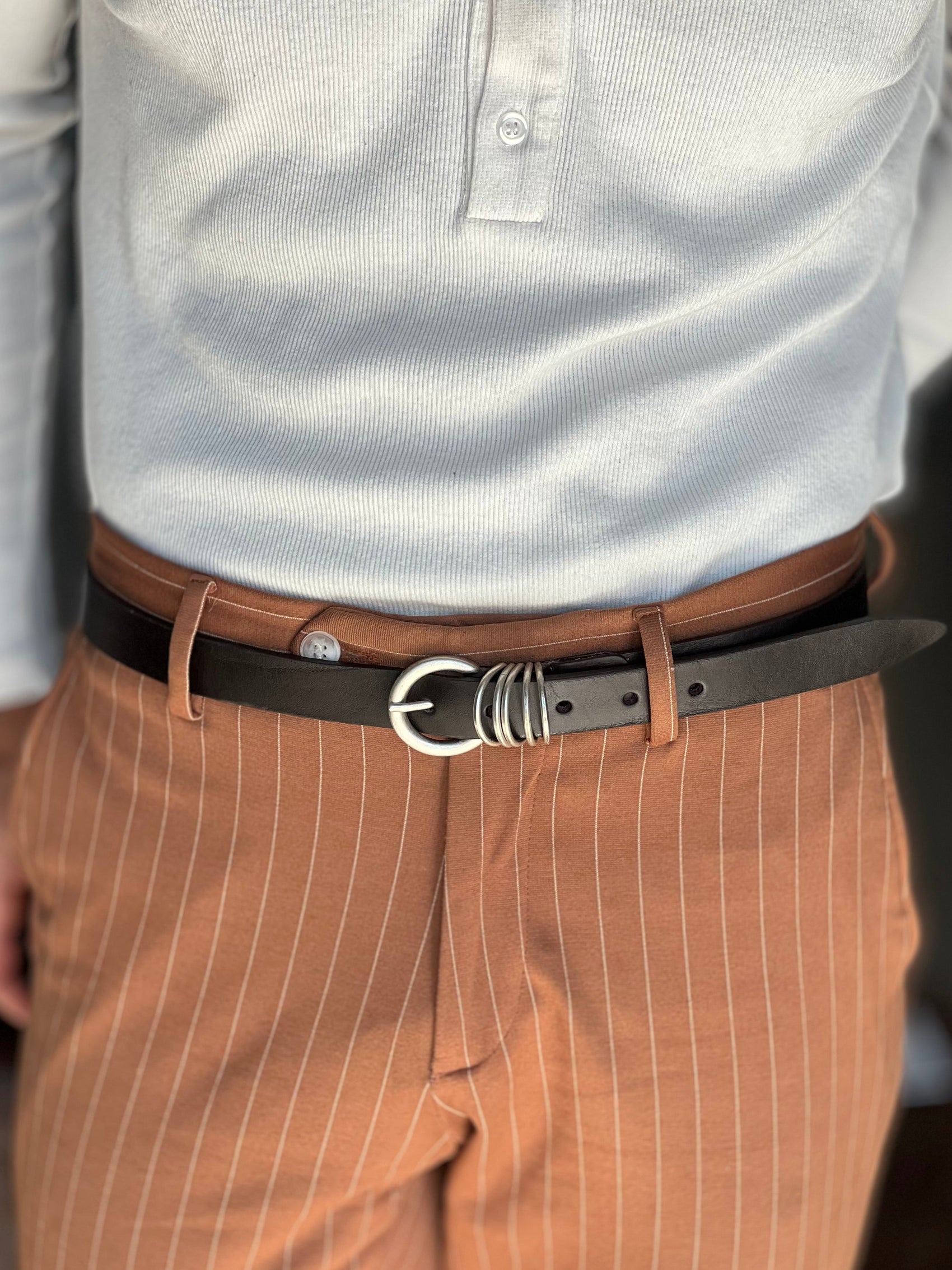 WHITE VISCOSE TROUSERS WITH REGULAR BOTTOM