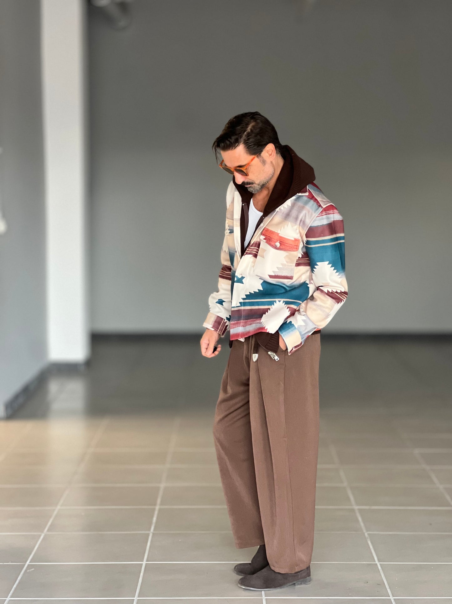 ECO-LEATHER BIKER WITH BLACK ON BLACK STUD