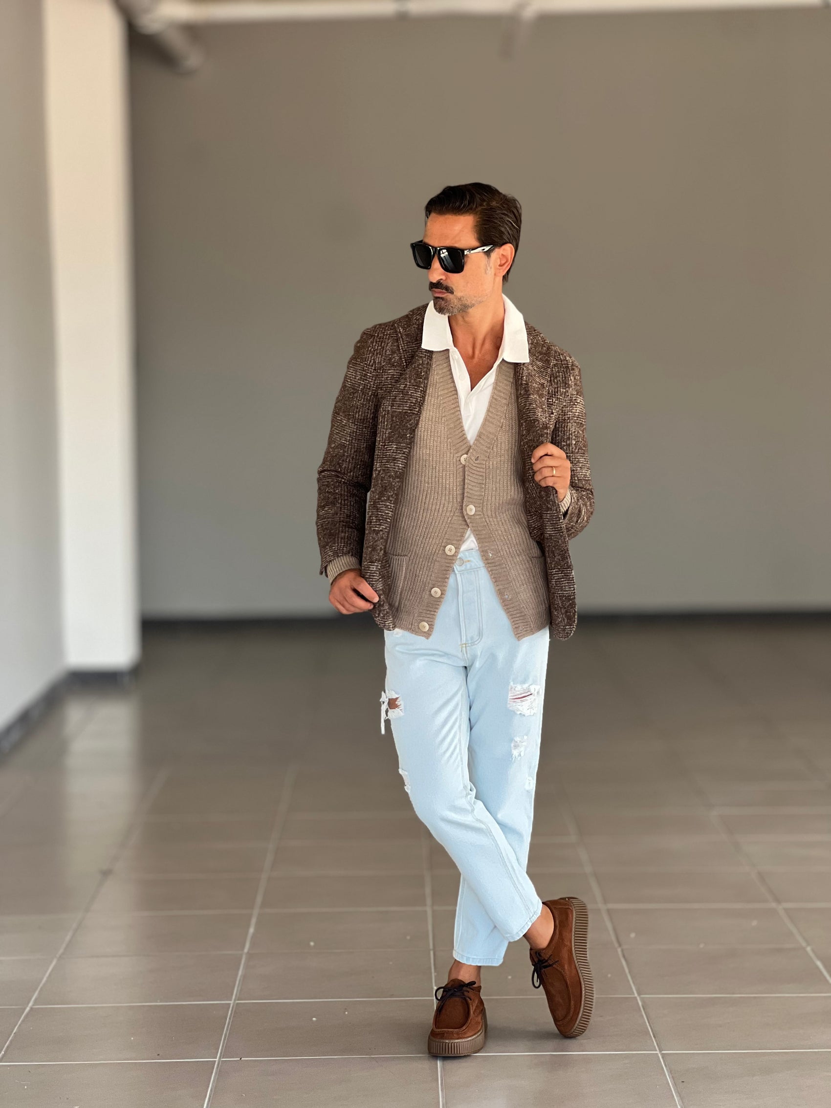 GIACCA TARTAN GRANDE MORO E BEIGE LANA E MISTI XAGON