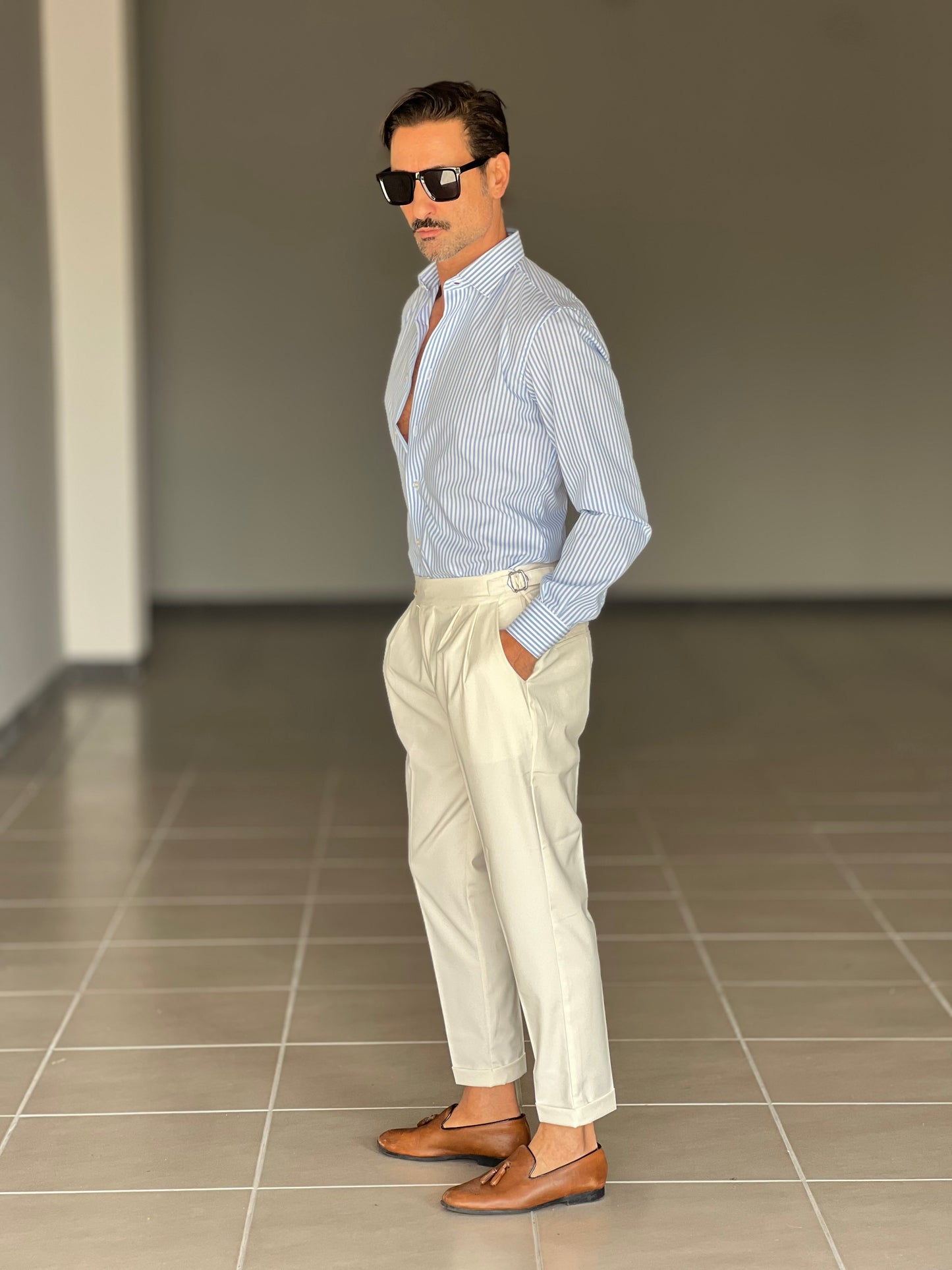 BLACK CHAIN ​​VISCOSE TROUSERS