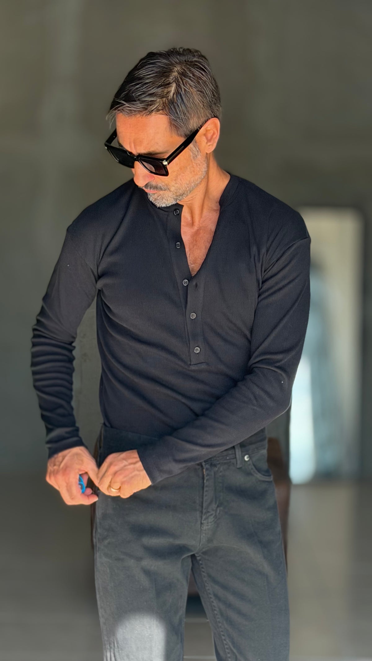MAGLIA SERAFINO  NERA DERBY COSTINA
