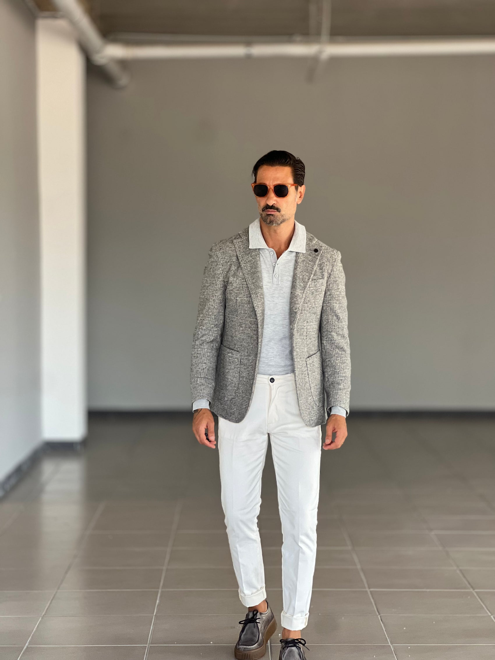 GIACCA TARTAN GRANDE GRIGIA  LANA E MISTI XAGON