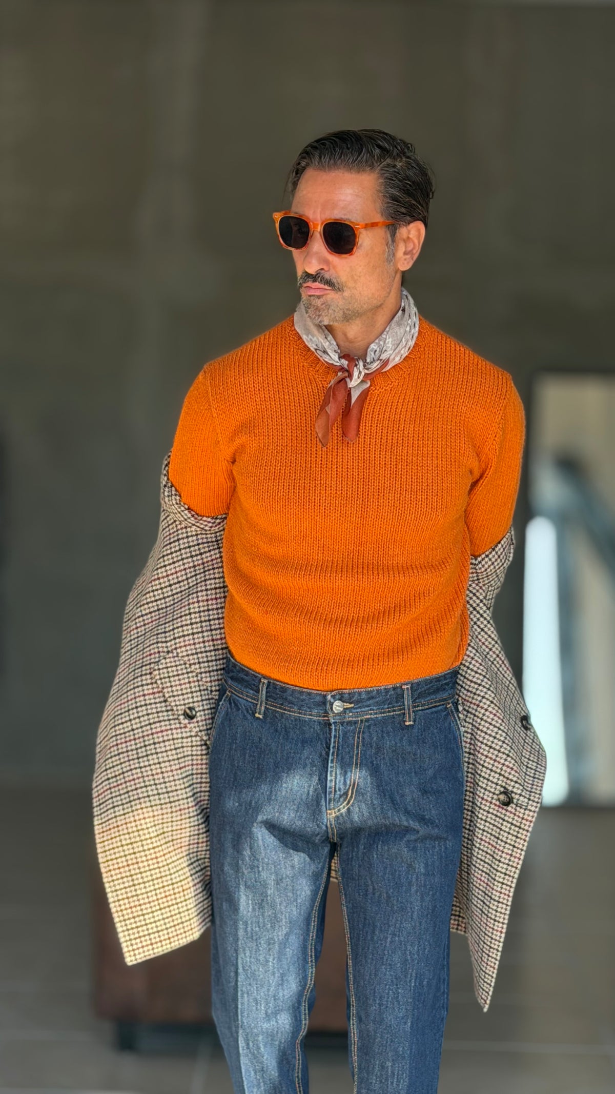 PULLOVER ARANCIO   MAGLIA INGLESE ROTTURE
