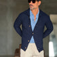 CARDIGAN  POLO BLU  LAVORAZIONE CESTINO