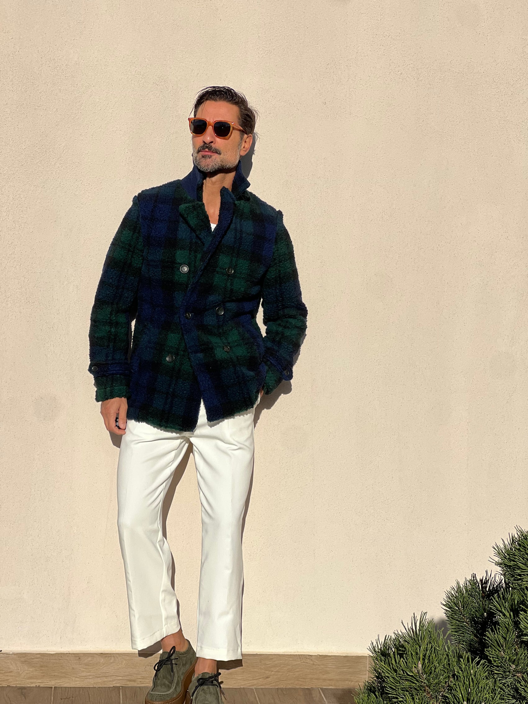 *CAPPOTTINO TARTAN BLU E VERDE LAVORAZIONE CASENTINO KOON