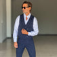 ABITO BLU  MONOPETTO  3 PEZZI  TRAMATO GILET PETRO'