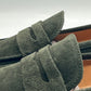 DOUBLE BUCKLE BLACK SUEDE LOAFERS