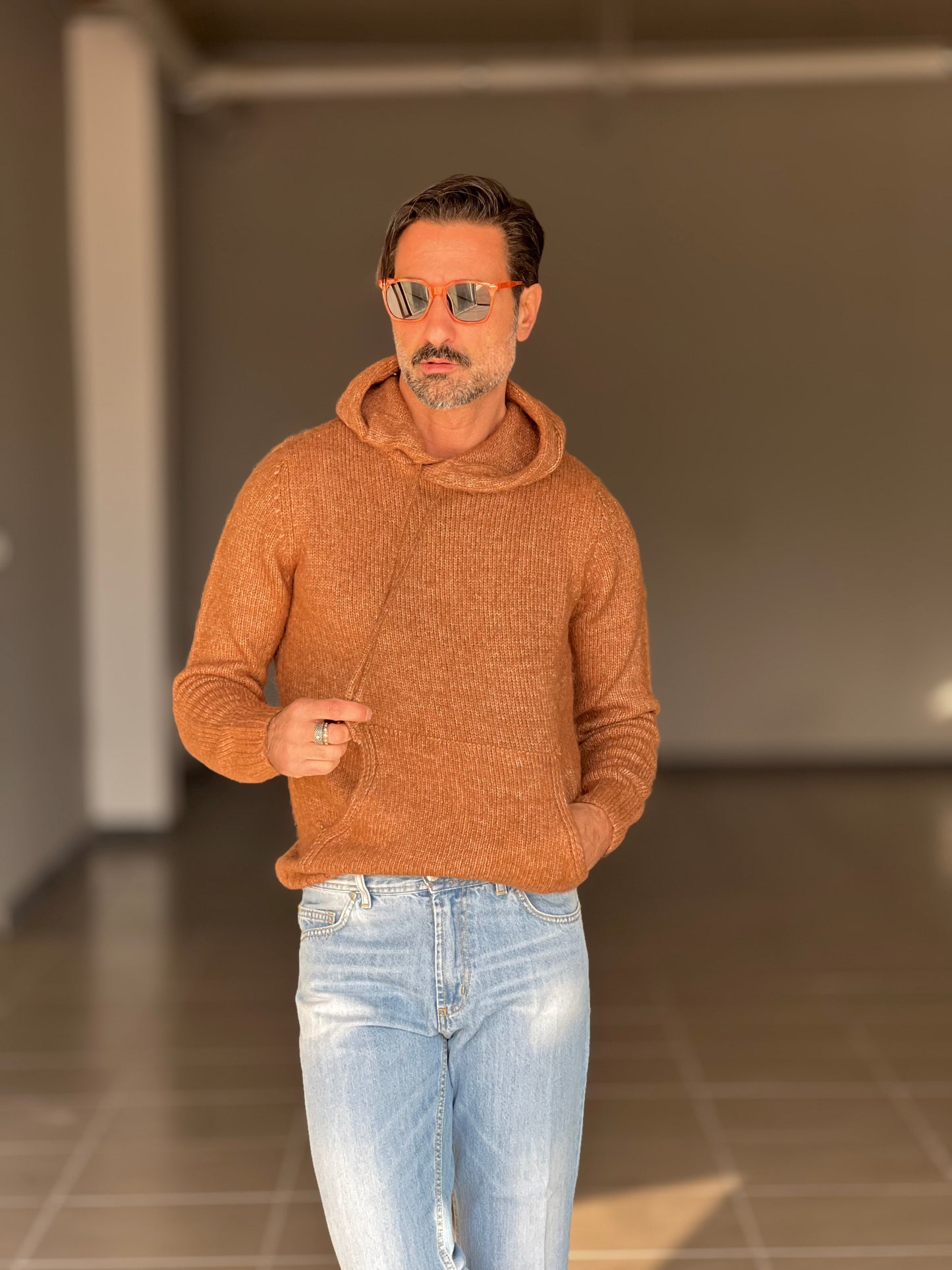 MAGLIA FELPA CAMMELLO  LANA E MISTI