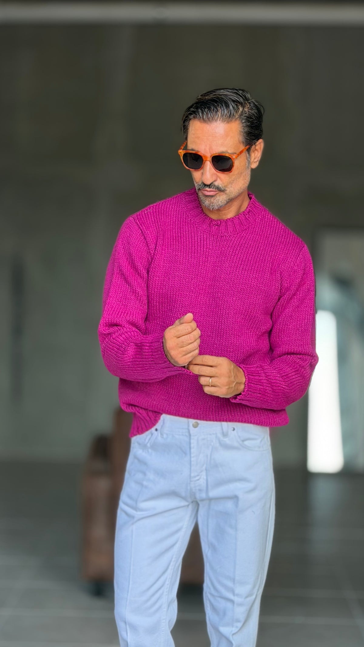 PULLOVER VIOLA MAGLIA INGLESE ROTTURE