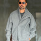 GIUBBINO GRIGIO PANNO COLLO SCIARPA CROP