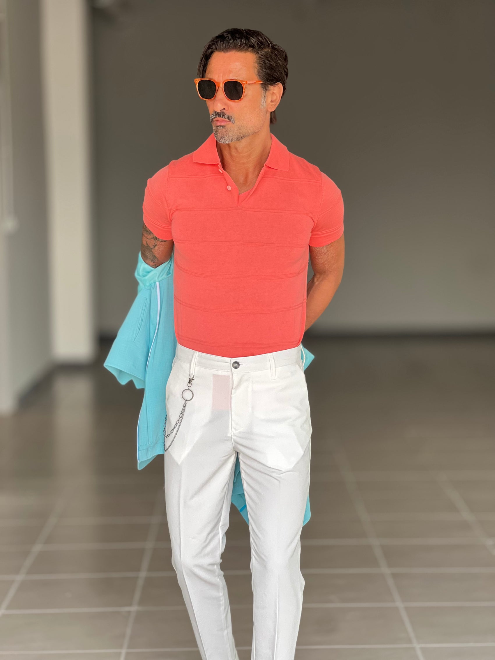WHITE VISCOSE TROUSERS WITH REGULAR BOTTOM