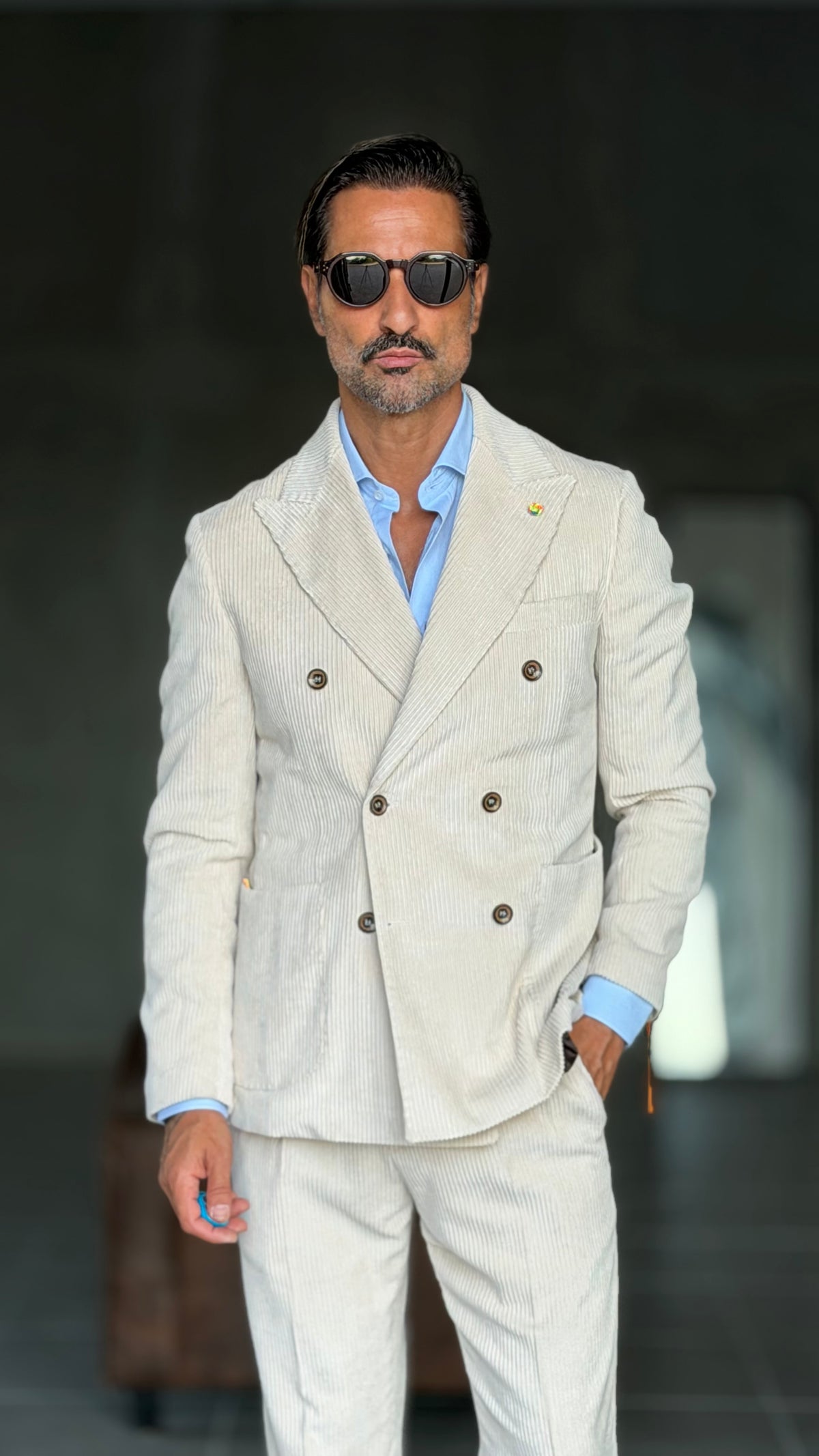 GIACCA DOPPIOPETTO PANNA  VELLUTO ROCCIA  002 (ABBINABILE  AL PANTALONE VELLUTO PANNA  OO2) (Copia)