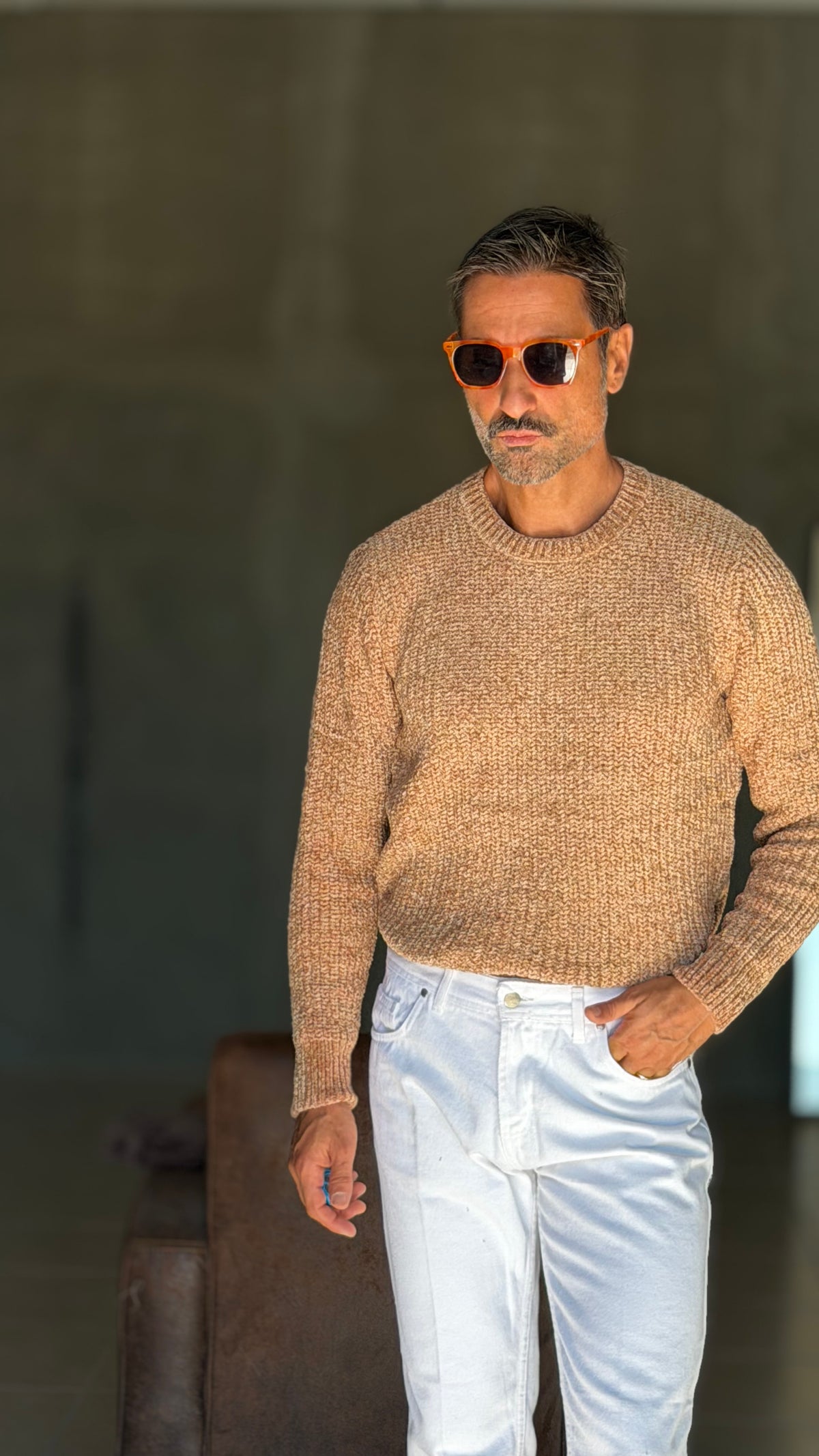WHITE VISCOSE TROUSERS WITH REGULAR BOTTOM