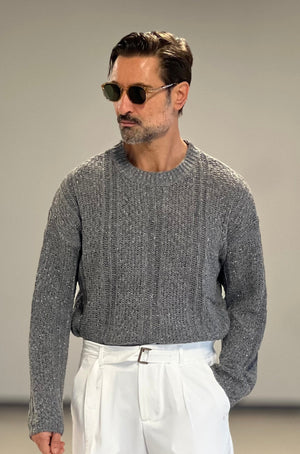 WHITE VISCOSE TROUSERS WITH REGULAR BOTTOM