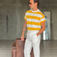 WHITE VISCOSE TROUSERS WITH REGULAR BOTTOM