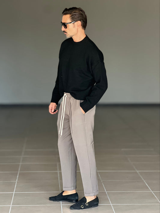 WHITE VISCOSE TROUSERS WITH REGULAR BOTTOM