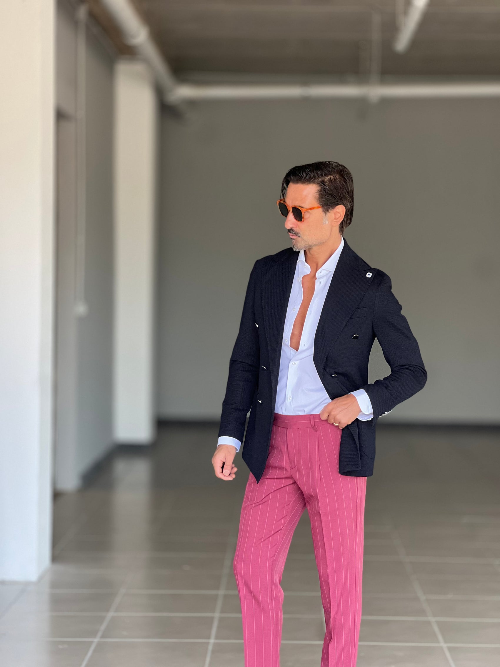PANTALONE   BORDEAUX GESSATO PINCES. 0078
