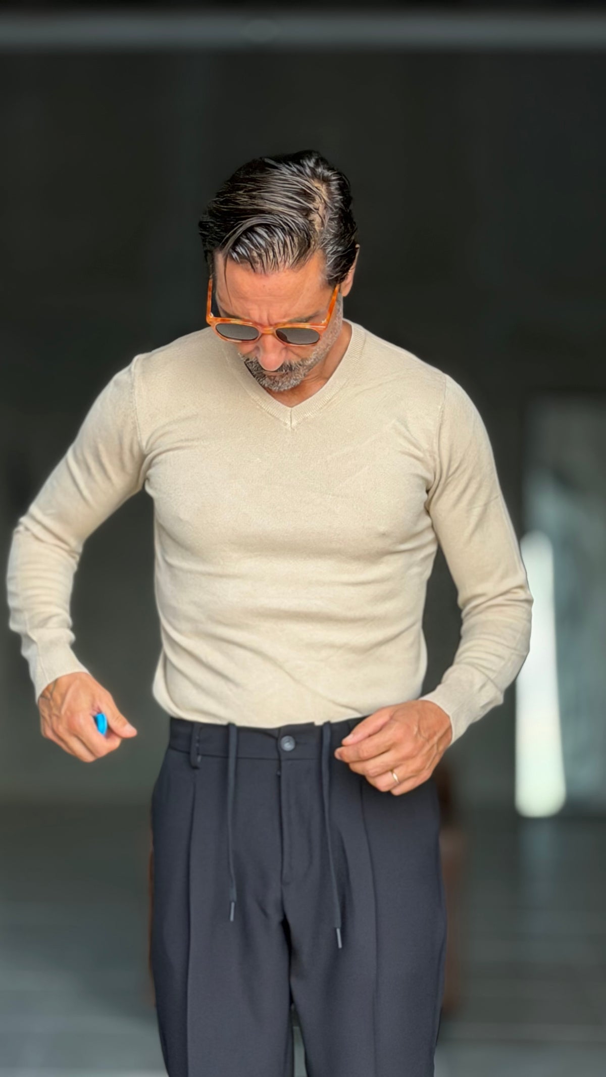 PULLOVER  SABBIA SCOLLO V VISCOSA E MISTI