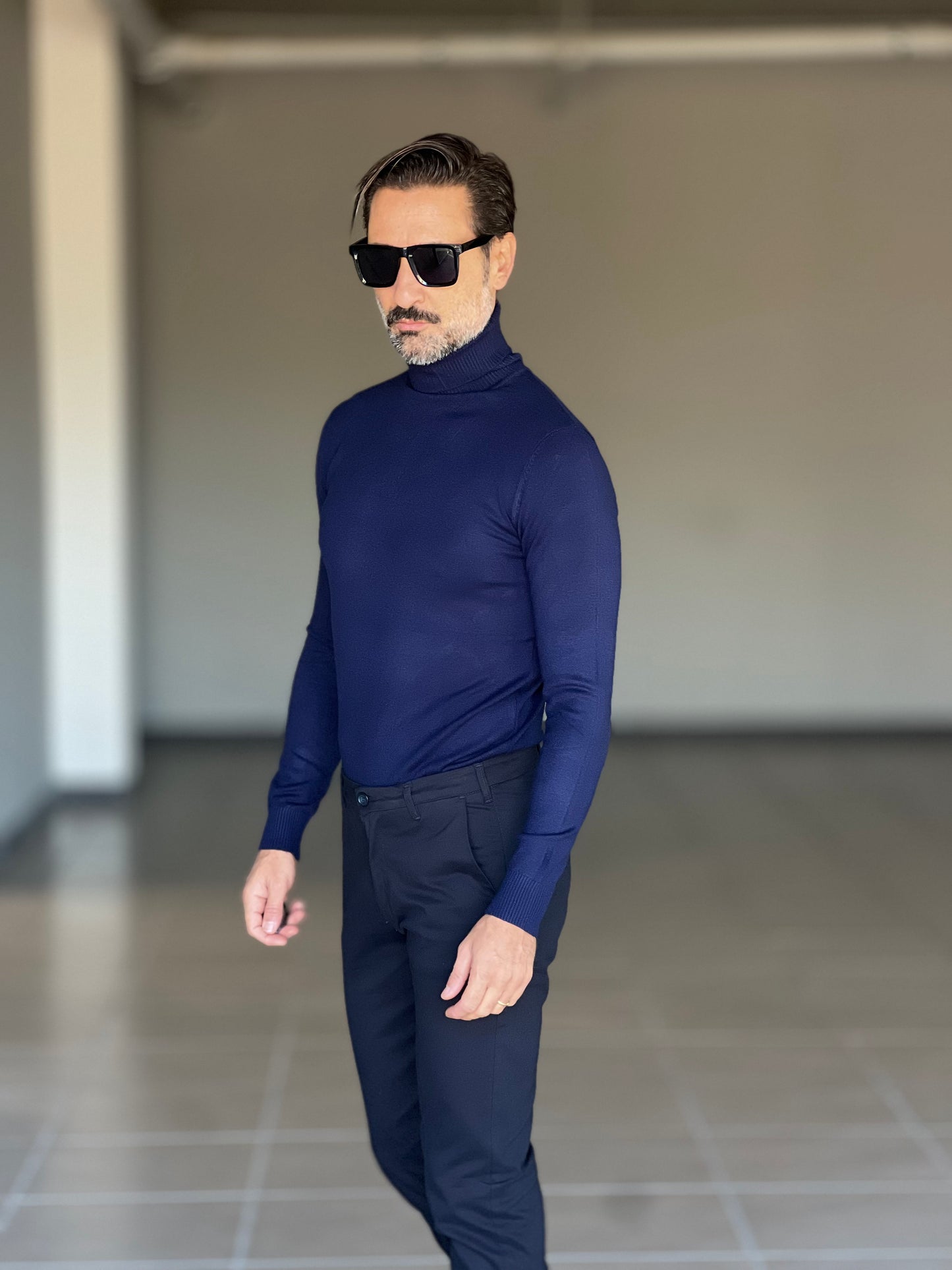 COLLO ALTO BLU RASATO 2 FILI