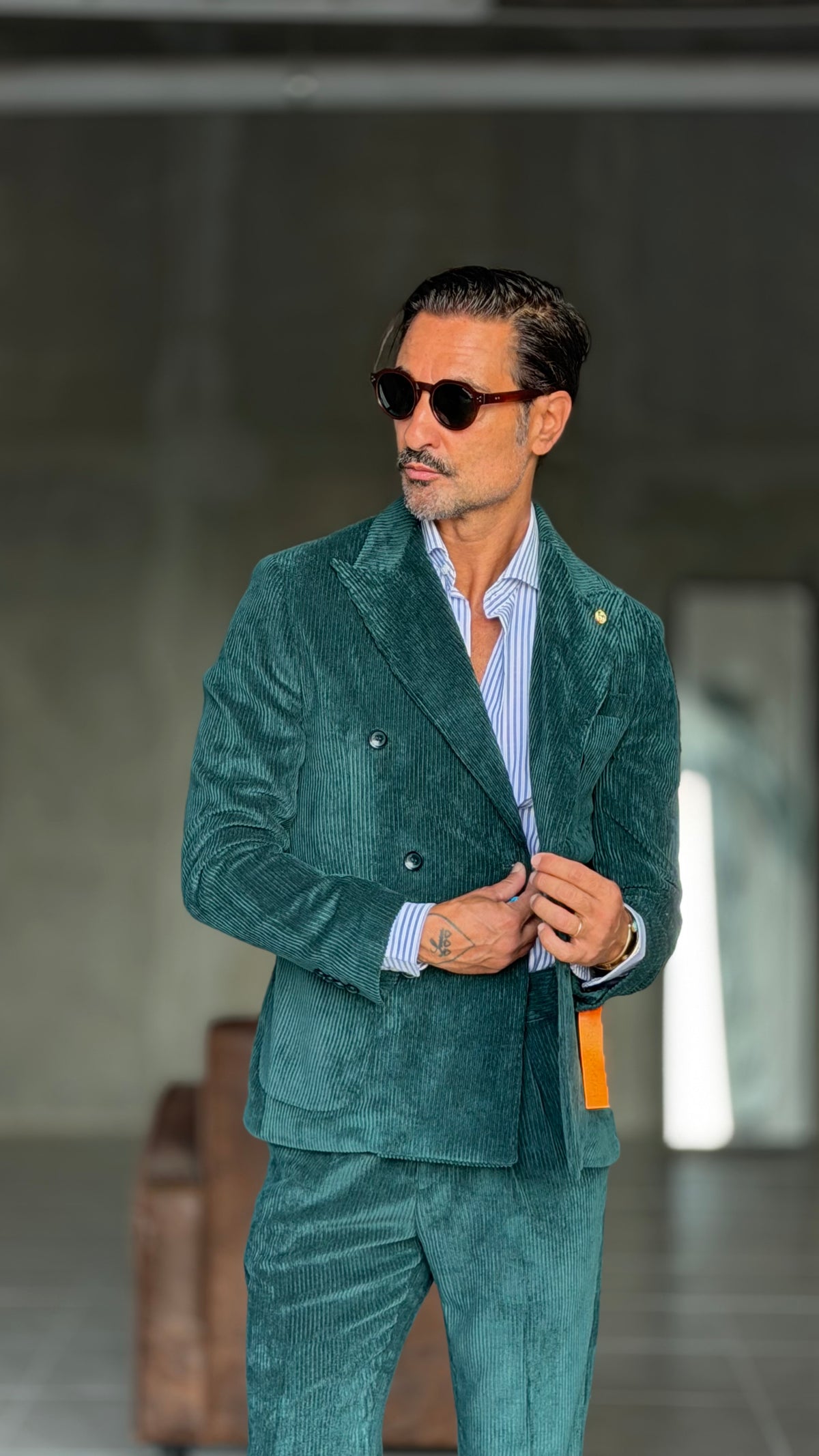 GIACCA DOPPIOPETTO VERDE   VELLUTO ROCCIA  004 (ABBINABILE  AL PANTALONE VELLUTO VERDE   OO4)