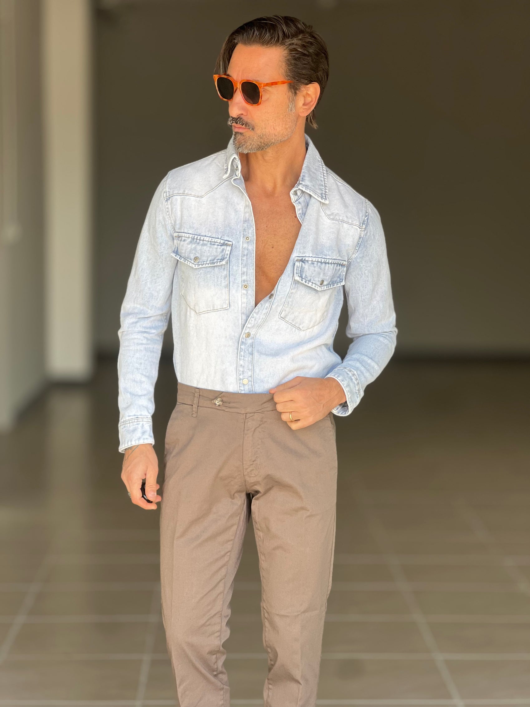 CAMICIA  DENIM LAVAGGIO ZERO DELAVE'