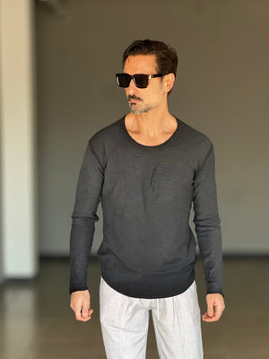 MAGLIA  XAGON NERA  SCOLLO BARCA DOUBLEFACE