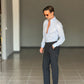 WHITE VISCOSE TROUSERS WITH REGULAR BOTTOM