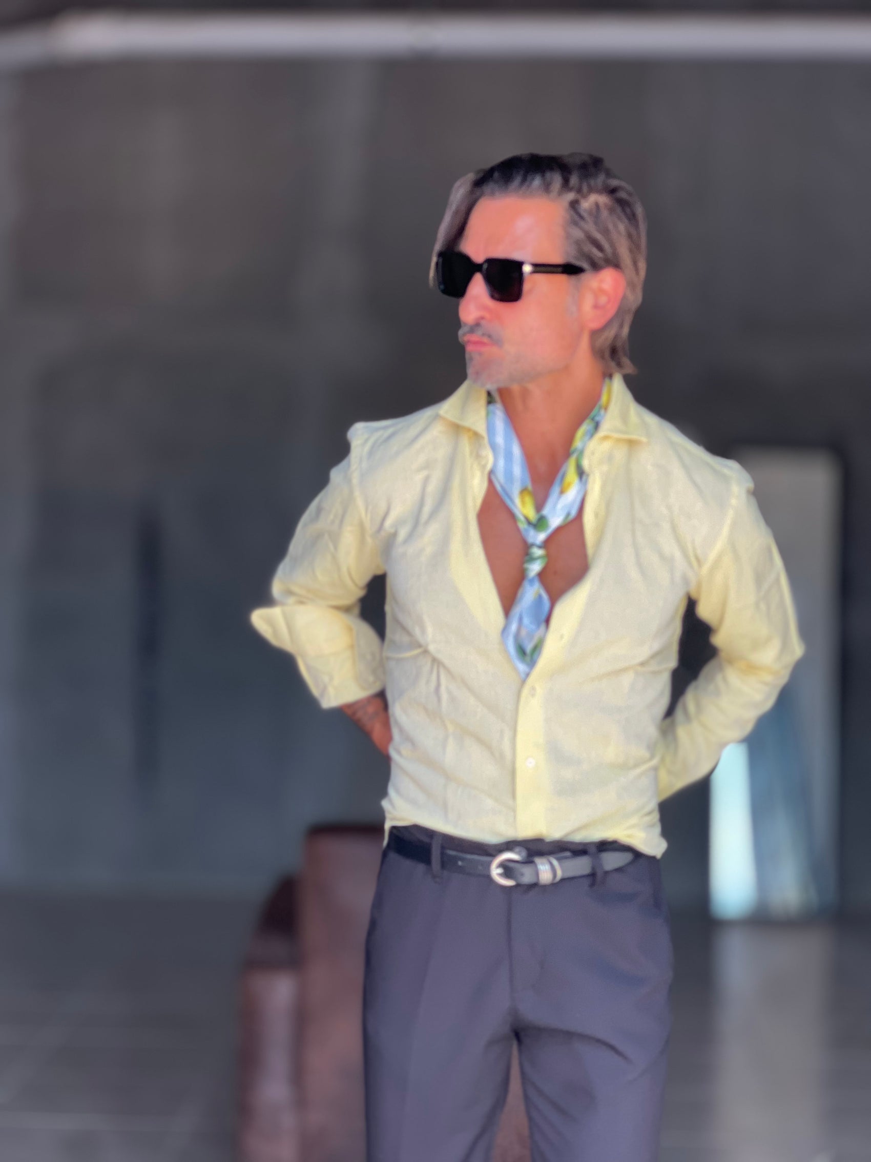 CAMICIA GIALLA LIMONE   LINO