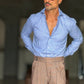 CAMICIA DEPOT CELESTE MICROFANTASIA DOPPIORITORTO