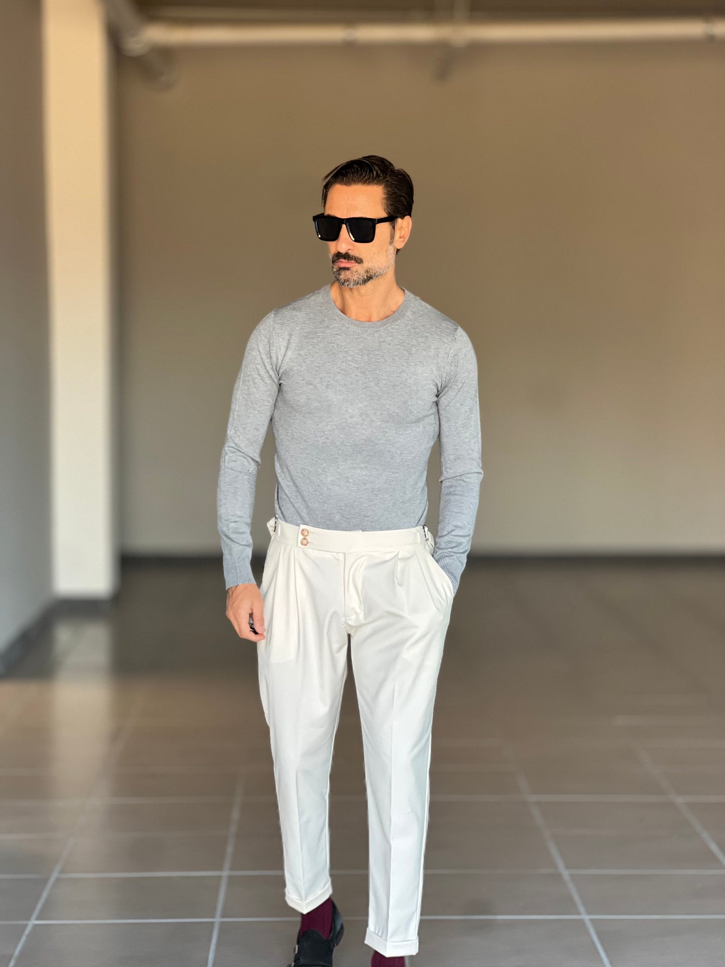 MAGLIA GIRO GRIGIO   VISCOSA E MISTI