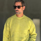 PULLOVER VERDE LIME CROP MISTO LANA EFFETTO SHETTLAND