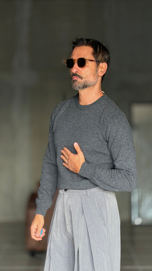 PULLOVER GRIGIO PIOMBOLANA CASHMERE 3% E MISTI