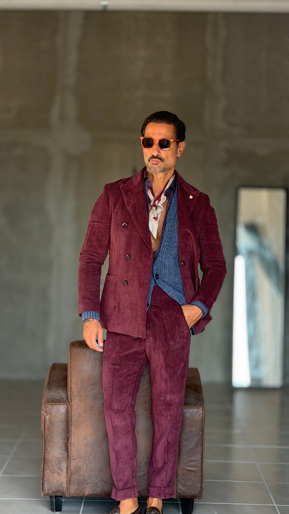 GIACCA DOPPIOPETTO VELLUTO ROCCIA PRUGNA  001 (ABBINABILE  AL PANTALONE VELLUTO PRUGNA OO1)