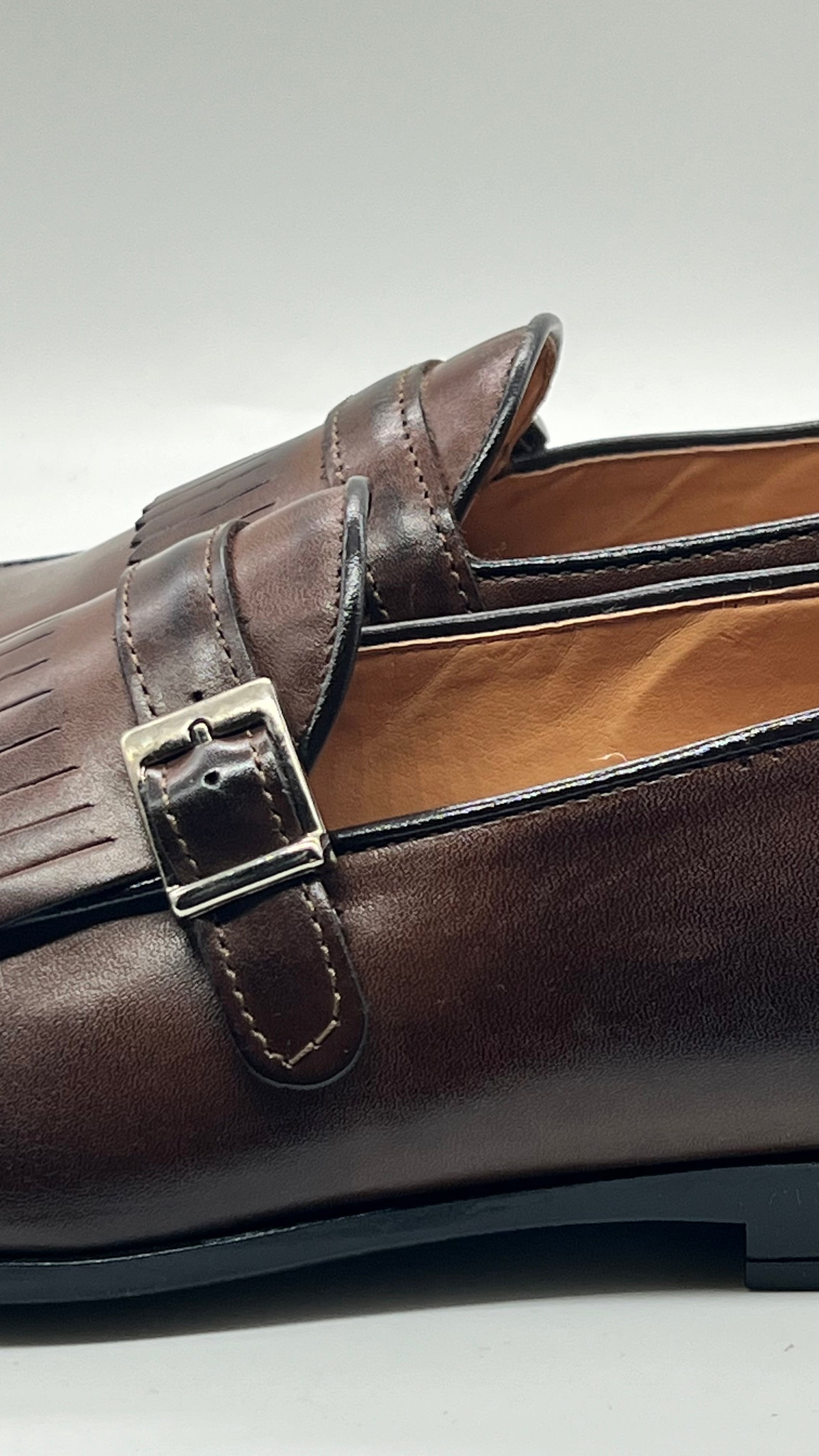 DOUBLE BUCKLE BLACK SUEDE LOAFERS