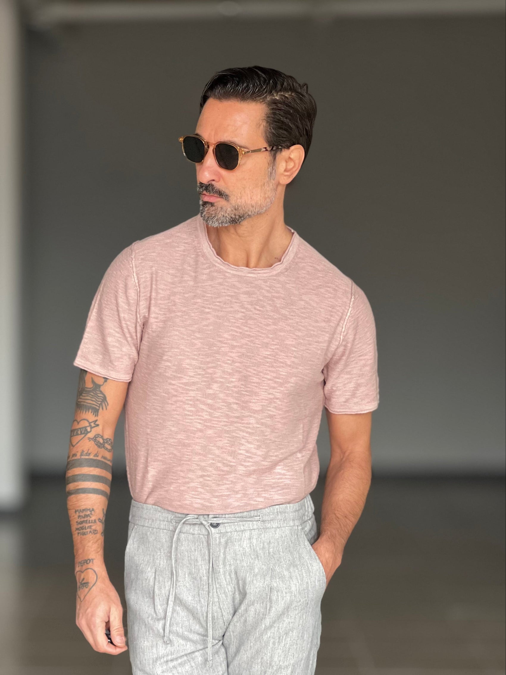 MAGLIA ROSA  FIAMMATA TAGLIO VIVO