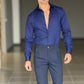 PANTALONE  PINCES  BLU NAVY  GABARDINE DI COTONE G PLAY