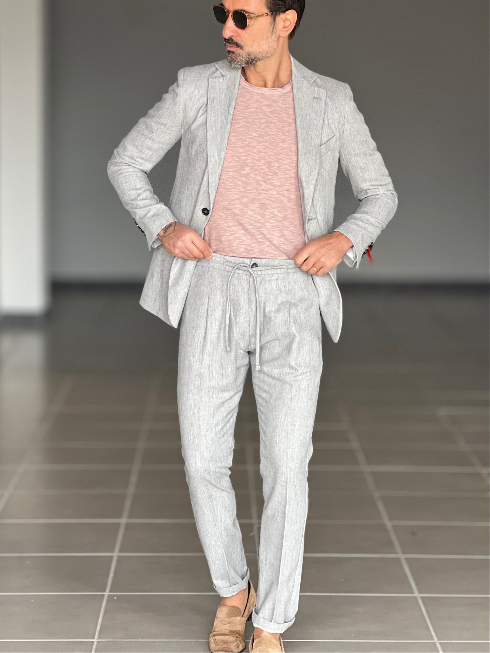 PANTALACCIO  GRIGIO SPINATO ( CODICE 37 )