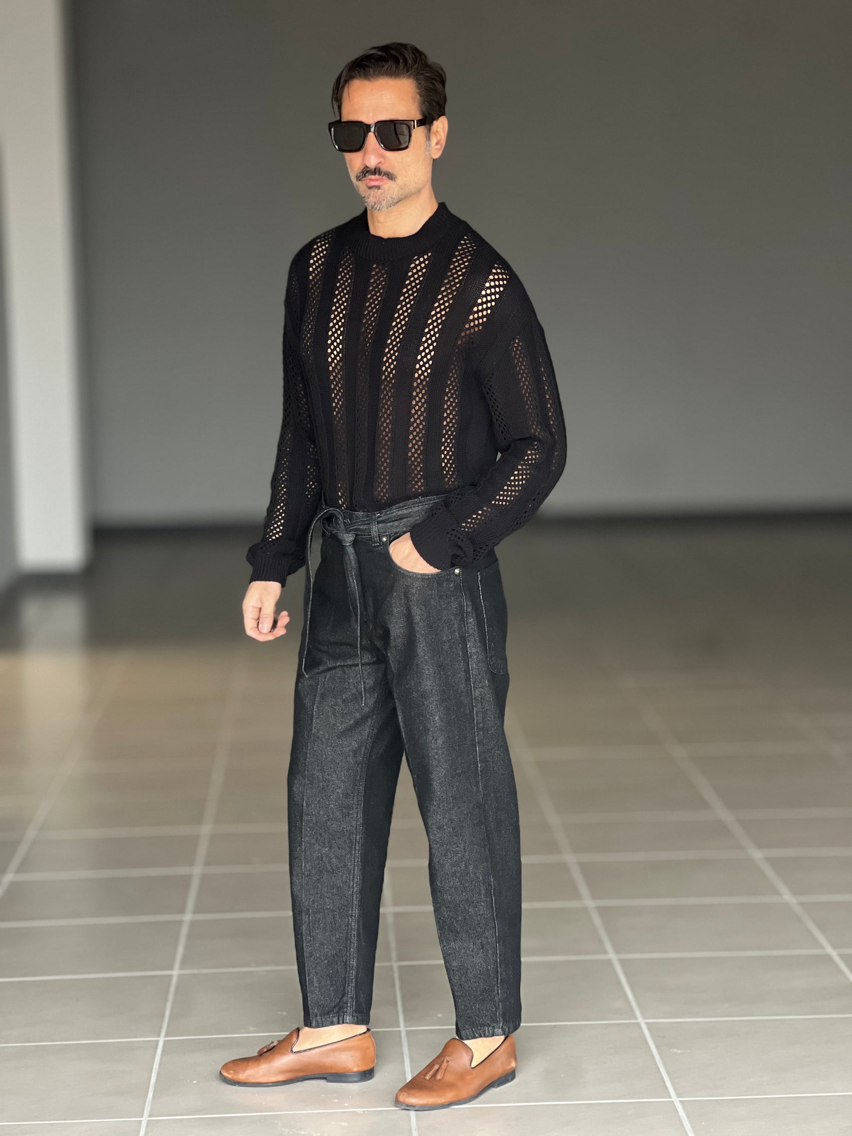 JEANS LAVAGGIO UNO NERO SCURO INSERTO CINTURA 006