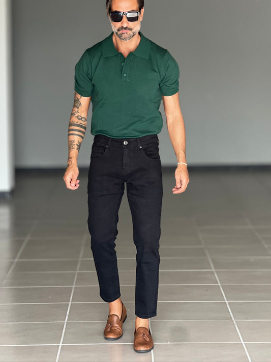 JEANS NERO  COTONE ELASTICIZZATO