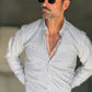 CAMICIA MILLERIGHE MORO  STRETCH POPELINE DI COTONE