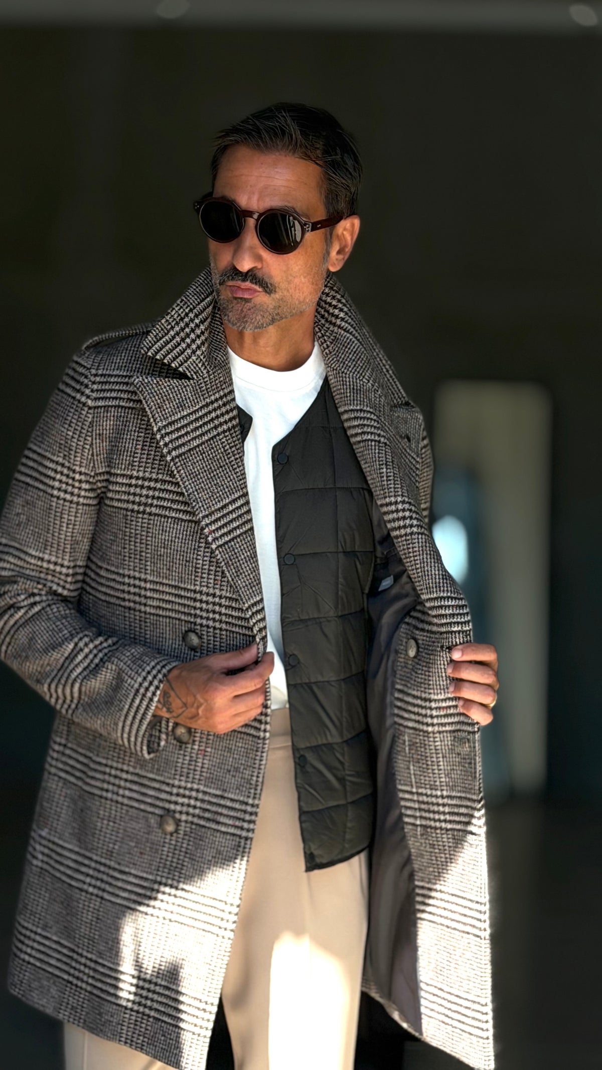 CAPPOTTO  DOPPIPETTO NERO GALLES PAOUL MIRANDA LANA E MISTI