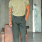 PANTALONE  VERDONE  DOPPIAPINCES VISCOSA E MISTI