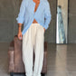 PANTALACCIO  BEIGE LINO