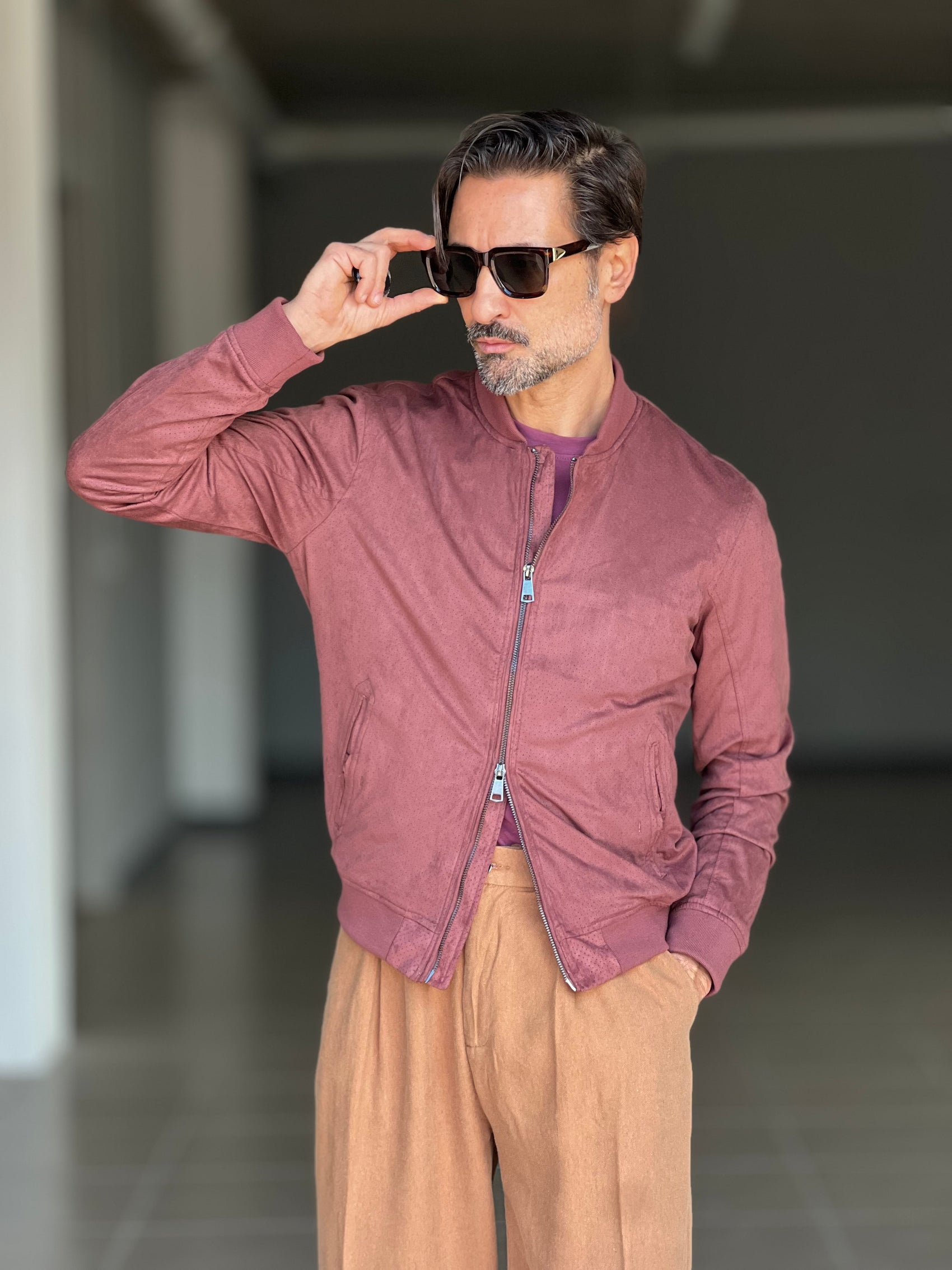 ECO-LEATHER BIKER WITH BLACK ON BLACK STUD