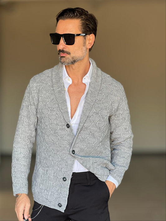 BEIGE COTTON OPEN CARDIGAN