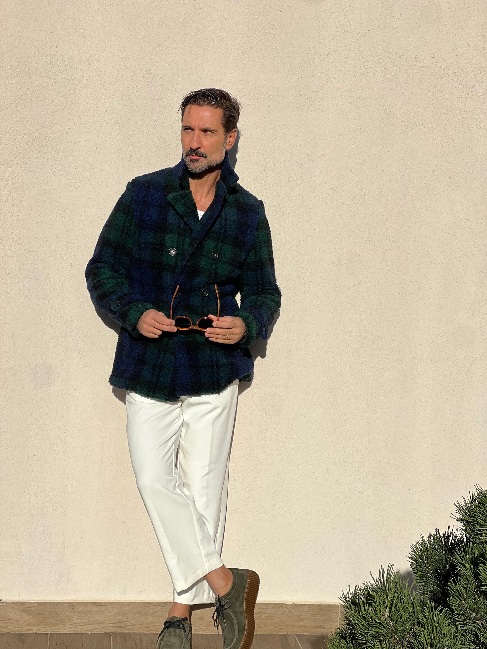 *CAPPOTTINO TARTAN BLU E VERDE LAVORAZIONE CASENTINO KOON