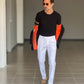 BLACK CHAIN ​​VISCOSE TROUSERS