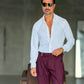 WHITE VISCOSE TROUSERS WITH REGULAR BOTTOM