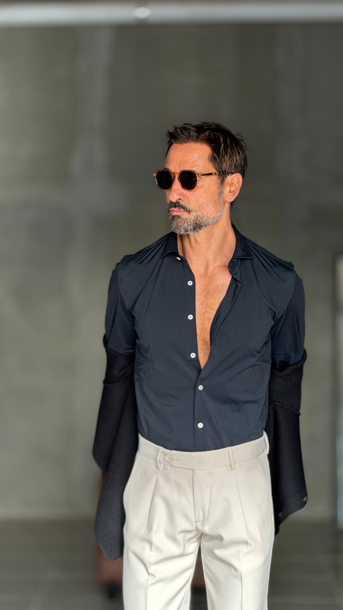CAMICIA  NERA    MAGLINA
