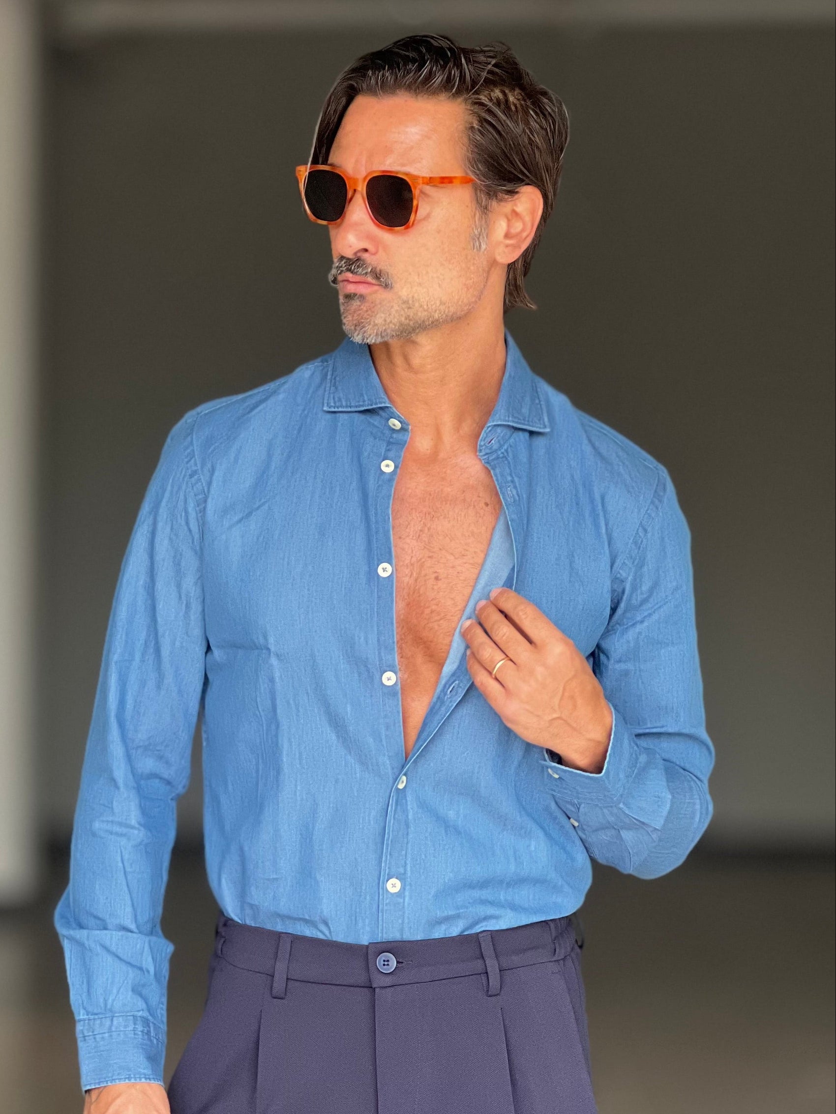 CAMICIA  DENIM LAVAGGIO MEDIO